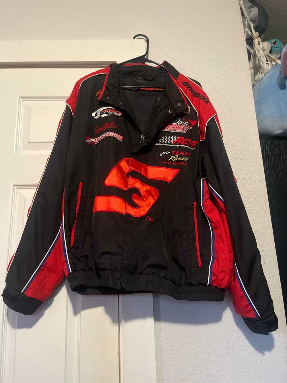 Snap-on Style Black & Red Racing Jacket - Men’s Raincoat